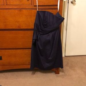 Purple strapless dress